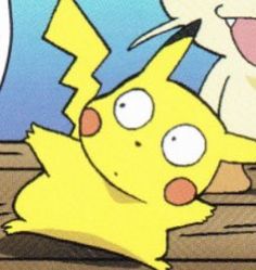 a cartoon character with an angry look on his face next to a pikachu