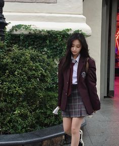 Korean Uniform School, Korean School Outfits, Outfit Korean, Estilo Preppy