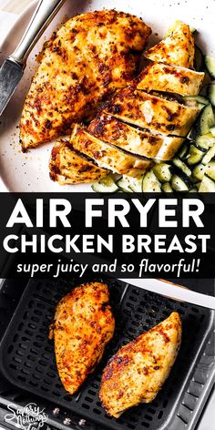 Air Fryer Chicken Breasts, Air Fryer Chicken Breast, Air Fryer Recipes Chicken Breast, Air Fried Chicken, Cooked Chicken