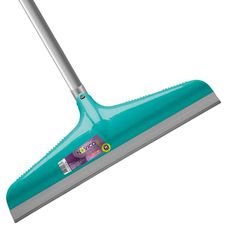 a blue dust mop on a white background