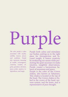 an article about purple is featured in the magazine