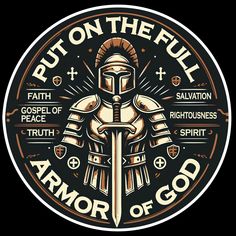 the armor of god sticker on a black background