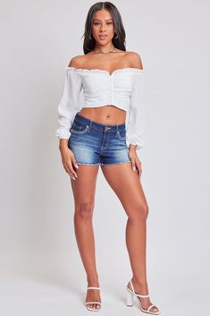 Fitted High-waisted Shorts With Frayed Hem, Fitted Shorts With Frayed Hem, Fitted Summer Shorts With Frayed Hem, Summer Denim Shorts With Short Inseam, Denim Shorts With Short Inseam For Summer, Short Length Denim Tops, Linen Capri Pants, Frayed Shorts, Linen Joggers