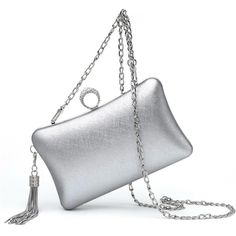 Premium Material: Crafted From Durable Hardware And Pearl Shimmer Vegan Leather, While Complemented By Detachable Tassel Decorations, This Silver Purse For Women Exudes An Air Of Elegance. Its Sleek And Minimalist Design Perfectly Complements Your Attire, Leaving A Lasting Impression Of Style When You Attend Events Practical Capacity: Measuring Approximately 7.9*4.7*2.4 Inches, The Expanded Design Of This Evening Clutch Can Comfortably Hold Smartphones Of Any Size, Offering Convenient Storage Fo Mini Cosmetics, Silver Clutch Purse, Prom Clutch, Formal Clutch, Silver Purse, Silver Clutch, Handbag Stores, Wedding Clutch, Purses For Women