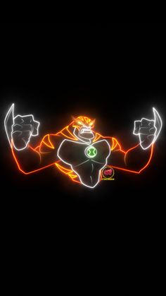 the green lantern is glowing in the dark with his arms stretched out and hands up