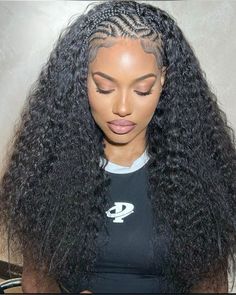 Braids With Weave Hairstyles, Braids With Curly Hair, Stitch Feed In Braids, A Quick Weave, 2 Braids With Weave, Feed In Braids, Curly Weave, 2 Braids, Short Box Braids Hairstyles