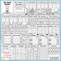 the printable worksheet for my april packet