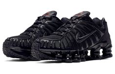 Nike Womens WMNS Shox TL Black AR3566-002 Nike Shox Black, Nike Black Shoes, Nike Shoes Black, Shox Nike, Nike Aesthetic, Nike Shox Tl, Nike Shox For Women, Nike Shox Turbo, Orange Trainers