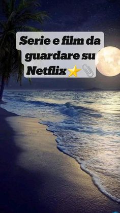 a beach with the moon and stars above it