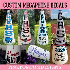 custom megaphone decals for sale at pink pompom designs