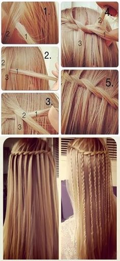 How to Do a Waterfall French Braid #hair #style #hairstyle Waterfall French Braid, French Braid Hairstyles, Diy Braids, Popular Haircuts, Braids For Long Hair