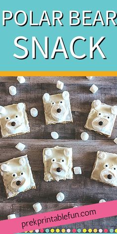 polar bear snack with marshmallows and white frosting