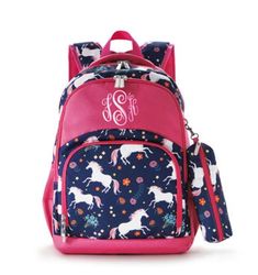 "LIMITED EDITION PINK UNICORN BACKPACK with pencil case COMFORT BACKPACK 2PCS The backpack is only 14 oz. and ultra-lightweight. The backpack is designed with adjustable shoulder strap/belt and enhanced strap connection that can average two shoulders force. Offering you pain-free and hands-free and stability. The perfect kids backpack great for school, overnight travel, beach trips, diaper bags, or daily activities. Fits adults too. These backpacks makes a great diaper bag. Personalized with you Unicorn Lunch Box, Personalized Lunch Bags, Embroidered Backpack, Unicorn Backpack, Monogram Backpack, Free Monogram, Personalized Backpack, Rainbow Gift, Cute Backpacks