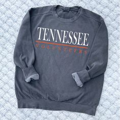 "Celebrate your school as a student or alumni with our custom school comfort colors sweatshirts! About the Shirt: The first picture is a denim comfort colors crewneck sweatshirt with white and orange vinyl -The design was printed with vinyl and done with a heat press -10 oz. heavyweight crewneck sweatshirt, 80% ring spun cotton/20% polyester, pre-shrunk -Unisex cut, oversized fit PLEASE NOTE: All our apparel is custom and made to order, so we do not accept returns or exchanges. Feel free to cont School Spirit Sweatshirt With Screen Print For Fall, School Spirit Screen Print Sweatshirt For Fall, Fall School Spirit Sweatshirt With Screen Print, School Spirit Sweatshirt With Letter Print For College Events, Fall Letter Print Sweatshirt For College Events, School Spirit Sweatshirt With Text Print In Relaxed Fit, Relaxed Fit School Spirit Sweatshirt With Text Print, Relaxed Fit Sweatshirt With Text Print For School Spirit, Relaxed Fit Text Print Sweatshirt For School Spirit