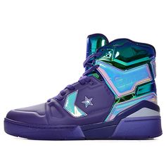 Converse ERX Impress High 'Court Purple Iridescent' Court Purple/Court Purple/Iridescent Basketball Shoes/Sneakers Purple Techwear, Oliver Aiku, Iridescent Shoes, Retro Basketball Shoes, Light Up Shoes, High Court, Stylish Sneakers, Skate Shoes, Basketball Shoes