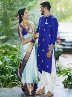 Couple Dress For Haldi Function, Engagement Look South Indian, Engagement Outfits Indian Couple Saree, Couple Saree And Kurta, Family Dress Combination Indian, Wedding Couple Dress Combination, Couple Engagement Dress Indian, Engagement Looks For Indian Couple, Couple Outfits Indian