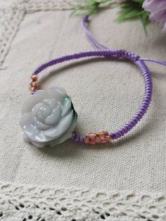 j Green Jade Flower Necklace, Purple Jade Bracelet, Hand-strung Jade Bracelet, Jade Flower-shaped Jewelry For Gifts, Green Hand-strung Jade Bracelets, Zirconia Rings, Flower Carving, Classy Aesthetic, Yellow Gold Setting