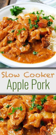 this slow cooker apple pork is an easy and delicious meal