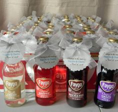 several different types of condiments are arranged in a row on the table next to each other