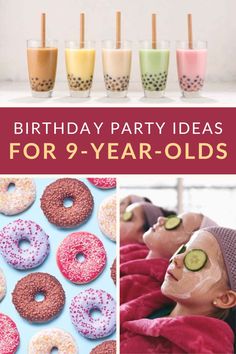 We talked to parents, scoured the internet, and used our own experience to curate this epic list of the best party activities and games for 9-year-olds, including boba tea and donut parties, a spa day with friends, and more. Activities For At Home Birthday Party, Lateover Birthday Party, Large Birthday Party Ideas, 9yrs Old Girl Birthday Party Ideas, Nine Year Old Girl Birthday Party Ideas, Party Ideas For 10 Year Girl, Boba Birthday Party Ideas, Birthday Party Fun Activities, Crafts For 8-10 Years Old