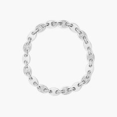 14K White Gold Mariner Chain Lab-Created Diamond Bracelet. Elevate your attire with this impressive men's diamond link bracelet. Crafted in 14k white gold, this choice showcases shimmering lab-created diamond-lined links alternating with polished oval-shaped links. Radiant with 1/8 ct. t.w. of diamonds and a brilliant buffed luster, this bracelet secures with a single snap clasp. Diamond Bracelets, Lab Created Diamonds, Link Bracelets, Lab Grown, Lab Grown Diamonds, Diamond Bracelet, Jewelry Bracelets, Lab, Diamonds