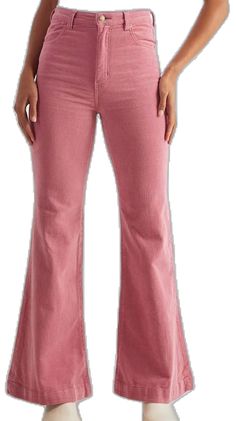 Chic Straight Leg Corduroy Jeans, Spring Flared Corduroy Bottoms, Spring Flare Corduroy Bottoms, Flared Corduroy Bottoms For Spring, Flare Corduroy Bottoms For Spring, Pink Cotton Flare Jeans For Fall, High-rise Corduroy Jeans For Spring, High Rise Corduroy Jeans For Spring, Pink Flare Cotton Jeans