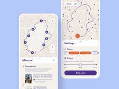 two screens showing the location and directions of different locations on their smartphones, one with a map