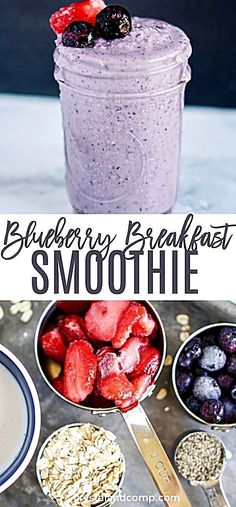 Blueberry Morning Smoothie Oat Fruit Smoothie, Breakfast Smoothie Recipes With Oats, Oat And Fruit Smoothie, Blueberry And Oats Smoothie, Blueberry Oat Smoothie Recipes, Blueberry Oat Smoothie, Breakfast Smoothie With Oats, Frozen Blueberry Smoothie Recipe, Smoothie Recipes With Oats