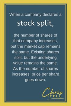 a blue and yellow frame with the words stock splitt, written in white on it