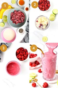 the steps to make raspberry smoothie