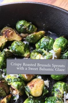 brussel sprouts with a sweet balsamic glaze in a skillet