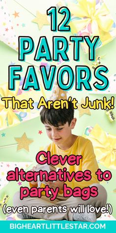 Boy opening a party favour that isn't junk. Text: 12 party favour ideas that aren't junk. Clever alternatives to party bags even parents will love Party Giveaways Ideas, Useful Party Favors, Birthday Party Gift Bag Ideas, Party Bag Alternative, Adult Party Favors, Class Party Favors, Giveaways Ideas, Edible Party Favors, Awesome Party Favors