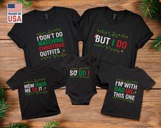 Family Christmas Shirts, I Dont Do Matching Shirts, Cute Printed Christmas Shirt, Mommy and Me Outfit, Family Christmas Gift, Holiday Shirt ⭐ Exclusive Embroidery - Customize your business name in your preferred font. For custom logos, contact us for a quote based on the design's complexity. ⭐ PRODUCT SPECIFICATIONS: ADULTS SHIRT: 4.5-ounce, 100% ring spun US cotton 90/10 ring spun cotton/poly (Antique Cherry Red, Antique Heliconia, Antique Sapphire, and Sport Grey) 50/50 ring spun cotton/poly ( Matching Christmas Outfits, Christmas Pjs Family, Christmas Pjs, Family Christmas Shirts, Mommy And Me Outfits, Family Christmas Gifts, Garment Labels, Adulting Shirts, Holiday Shirts