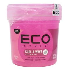 Curl & Wave Styling Gel Pink (16 oz) by Eco Style (NE803A) * Firm Hold * For All Hair Types * Moisturizes, Smoothes , Shines * Free of Alcohol, Parabens, Sulfates, Dea/Tea Eco Gel Natural Hair Curls, Curly Hair Products Aesthetic, Pink Hair Products, Products For 4c Natural Hair, Amazon Hair Products, Volume Hair Products, Hair Gel For Curly Hair, Hair Products Aesthetic