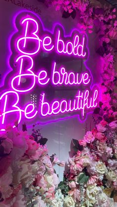 Be bold ,be brave , be beautiful purple bright L.E.D light. Pink flowers around bolder. Phone Wallpaper Images Girly, Lipgloss Aesthetic Wallpaper, Bright Neon Aesthetic, Pink Instagram Aesthetic, Pink Neon Sign Wallpaper Iphone, Neon Pink Sign Wallpaper, Hot Pink Aesthetic Quotes Positive, Baddie Neon Sign, Pink Neon Sign Aesthetic Wallpaper