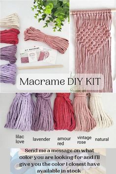 Create your own macrame heart wall hanging with this DIY craft kit.The highest quality macrame cord in the world (yes literally). Nothing like the quality seen in stores of manufactured macrame. 100% super soft cotton manufactured in the United States. Also 100% eco-friendly organic, non-dyed cotton made from the recycled garment industry. Heart Macrame, Beginner Macrame, Craft Kits For Adults, Hanging Craft, Diy Craft Kit