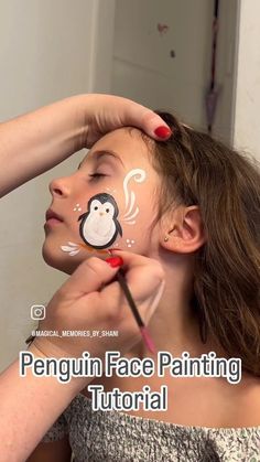 FacepaintingCo Entertainment 🎨 | Adorable penguin face painting tutorial 🤩 🐧 Not the most common request, but they sure are adorable! 🤍 Safe to say, the kiddos walk off... | Instagram Holiday Face Painting, Simple Christmas Face Paint, Winter Face Painting, Penguin Face Paint, Snowman Face Paint, Winter Face Paint