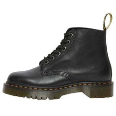 Dr. Martens 101 Bex Pisa Leather Ankle Boots 'Black' 27373001 Black Leather Martin Boots With Reinforced Toe, Leather Steel Toe Martin Boots, Ankle-high, Ankle-high Leather Martin Boots With Steel Toe, Leather Ankle-high Steel Toe Combat Boots, Leather Steel Toe Ankle-high Combat Boots, Ankle-high Leather Combat Boots With Steel Toe, Black High-top Lace-up Boots With Leather Lining, Black Work Boots With Reinforced Heel For Fall, Steel Toe Leather Lace-up Ankle Boots