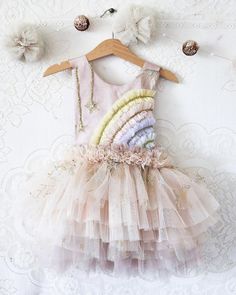 Pastel Rainbow Dress, Lace Spring Dress, Handmade Kids Clothes, Kids Formal, Funny Fashion, Rainbow Dress, Tulle Tutu, Family Costumes, Baby Gown