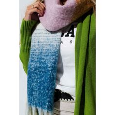 This luxurious scarf features a chunky-knit with a striped design green and blue and fringe trim. Cozy and stylish, it's an ideal addition to your winter wardrobe. 100% Polyester Chunky Knit Scarf, Organized Bed, Chunky Knit Scarves, Pet Gear, Parents Baby, Men Care, Fringe Trim, Mobile Photography, Green And Blue