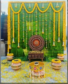 PREMADE Haldi Set Of  Marigold Garlands for Haldi ceremony  puja decor wedding garlands stage backdrop Contents:Marigold garlands  lilly hangings and lilly bunchs  Size :8 ft x 8ft (for customization send request)  DIY setup for your ceremony  These Are specifically used for Wedding/Festive decoration,Diwali Decoration,Mehendi Decoration,Temple Decoration,Mandap decoration Stage Backdrop decoration,Home Decoration, Home Party Decoration  How to Use  Attached With rings Just Hang these Garlands t Halad Ceremony Decoration, Haldi Backdrop Decoration, Valakappu Decoration, Mangala Snanam Decoration, Simple Haldi Decoration, Pellikuthuru Decoration At Home, Haldi Background Decoration, Haldi Ceremony Decorations At Home, Haldi Decoration Ideas At Home