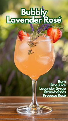 Bubbly Lavender Rosé Rosé Cocktails, Lavender Cocktails, Summer Rum Cocktails, Dark Rum Cocktails, Chicken Bruschetta Bake, Cocktails Made With Rum, Lavender Hydrosol, Chicken Bruschetta