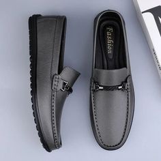 Mens Genuine Leather Flat Loafers Step into sophistication with our Men's Genuine Leather Flat Loafers. Crafted from premium quality leather, these loafers offer both style and comfort. The sleek design showcases a timeless aesthetic, making them suitable for various occasions, from casual outings to more formal events. The flat sole provides stability, while the supple leather ensures a luxurious feel. Elevate your footwear collection with these versatile and effortlessly chic genuine leather l Business Slip-on Leather Shoes, Business Leather Slip-on Shoes, Flat Business Moccasins With Rubber Sole, Leather Business Shoes Flat, Formal Leather Flat Boat Shoes, Formal Flat Leather Boat Shoes, Modern Flat Leather Shoes For Business, Leather Boat Shoes For Business, Business Leather Boat Shoes