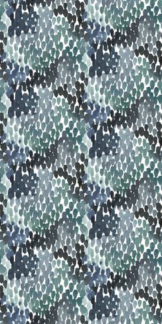 an abstract blue and green pattern with circles on the side, all in different colors