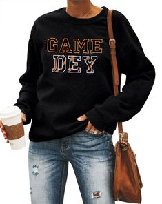 PRICES MAY VARY. Material: Game day sweatshirt are very comfortable. Cotton blend fabrics give them both style and softness. Features: Football hoodie, game day hoodie for women, football season sweatshirt, who day shirt, leopard game day long sleeve shirt, it's game day y'all sweatshirt, sunday funday sweatshirt, causal loose sweatshirt for football fans. Occasion: It's perfect for football matches, sunday football matches and all your other favorite sporting events. Perfect gifts for fans: Our Game Day Sweatshirt, Sunday Football, Mom Hoodies, Football Sweatshirt, Sweatshirt Women, Womens Football, Football Gifts, Football Mom, Sunday Funday