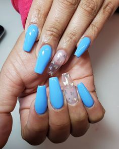 UPDATED 55 Blissful Baby Blue Acrylic Nails (August 2020) Medium Square Acrylic Nails Simple Blue, Blue Outline Acrylic Nails, Light Blue Tapered Square Nails, Blue Aura Nails Square, Blue Water Nails Acrylic, Nails Quinceanera, Nails Quince, Ongles Baby Blue, Designs Y2k