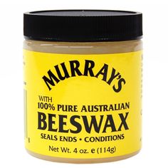 Murray's 100% Pure Australian Black Beeswax contains the finest imported Beeswax derived from the Australian Honey Bee. The excretions provide a stiff wax that is soft and easy to apply. Great for dreadlocks and other styling needs. Strong hold pomade will also add color to the hair. It is the ideal styling product to provide a hold but also to temporarily blend black hair with grays as well. Firm Hold Adds Color to Blend Natural Beeswax Seals Ends and Conditions Natural Shine INGREDIENTS: Petro Braided Dreadlocks, Baking Soda Shampoo, Flat Twist, Hair Wax, Beauty Supply, Vaseline, Natural Hair Care, Easy Hairstyles, Beauty And Personal Care