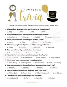 the new year's trivia game