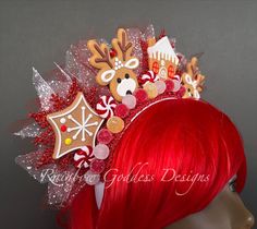 Gingerbread Costume Women, Christmas Headpiece, Holiday Headbands, Peppermint Christmas, Dapper Day, Christmas Headband, Ugly Sweater Party, Floral Headpiece, Tucson Az