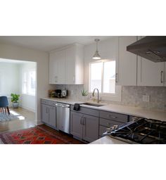 the kitchen is clean and ready for us to use in its new owner's home